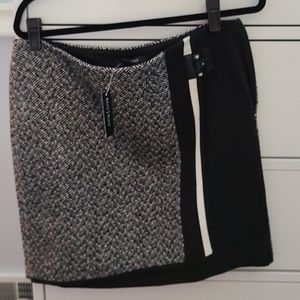 Black and white mini skirt